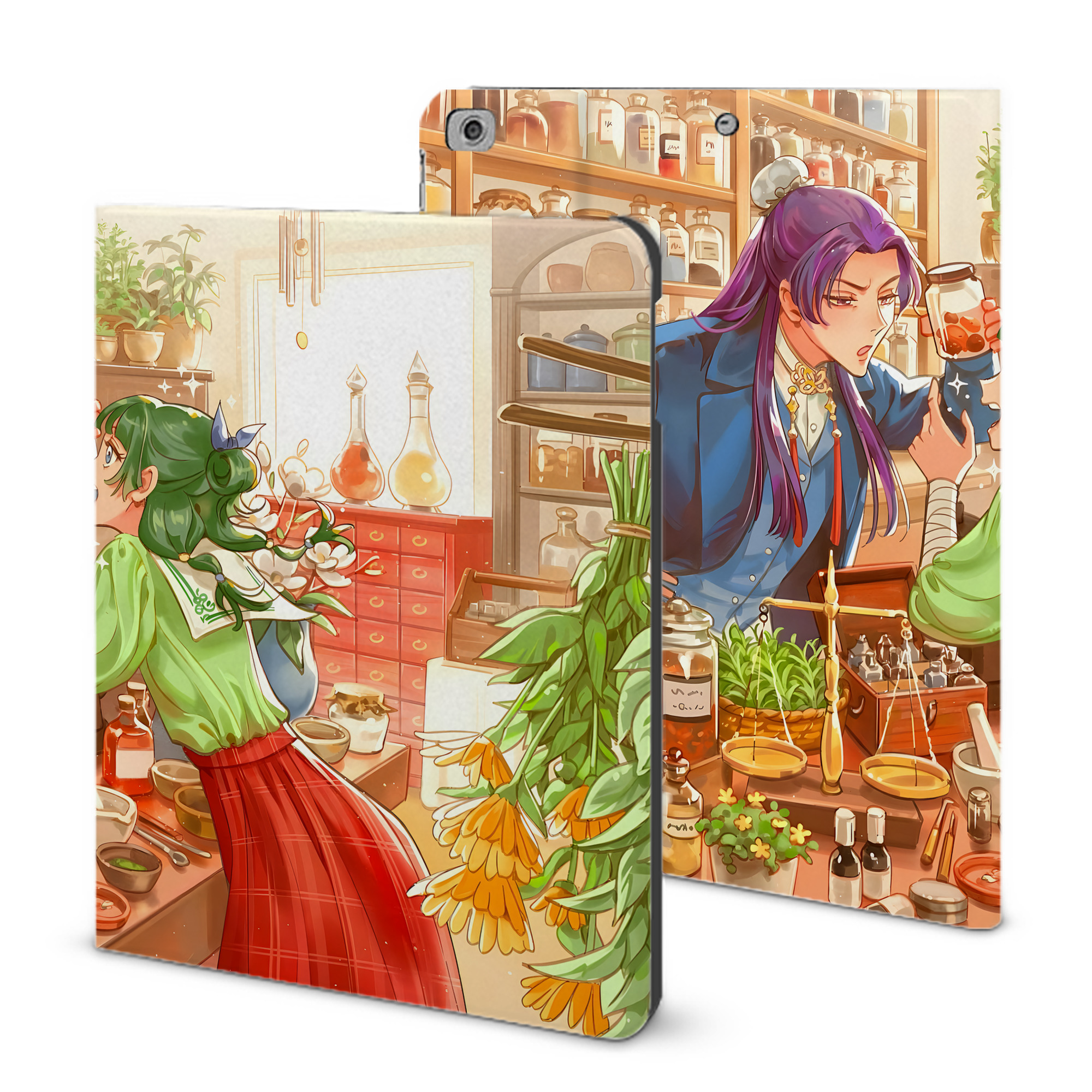 （画像用） 薬屋のひとりごと The Apothecary Diaries IPad ケース ブック型 PUレザー TPU 耐衝撃 軽量 薄型 ペン収納なし 全面保護 IPad 各モデル対応